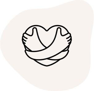 אייקון של ידיים מחבקות לב